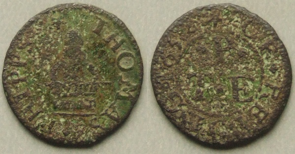 Reading, Thomas Phipps 1652 farthing